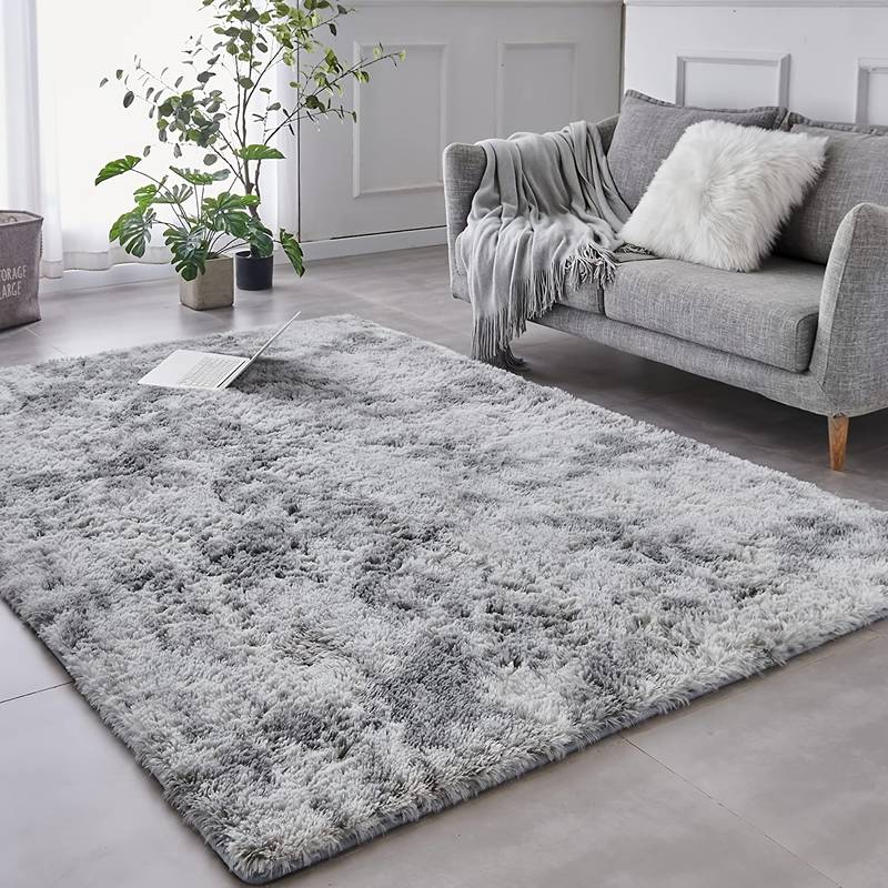 Modern grey plush rug