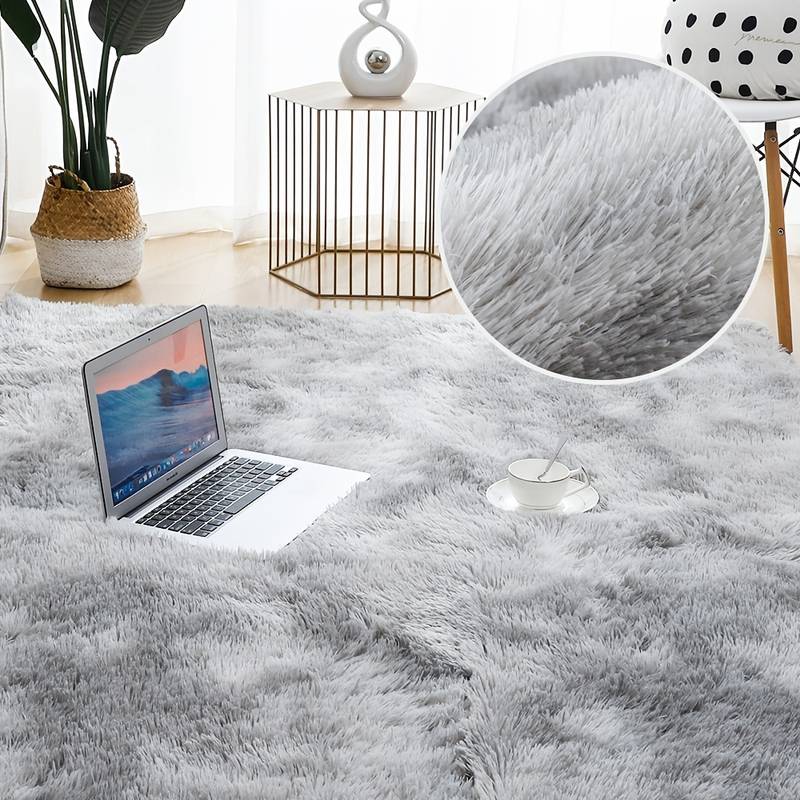 Modern grey plush rug