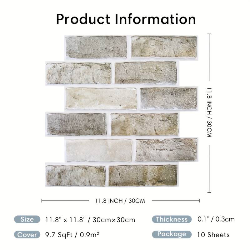 Brick Effect 3D Wall Panels