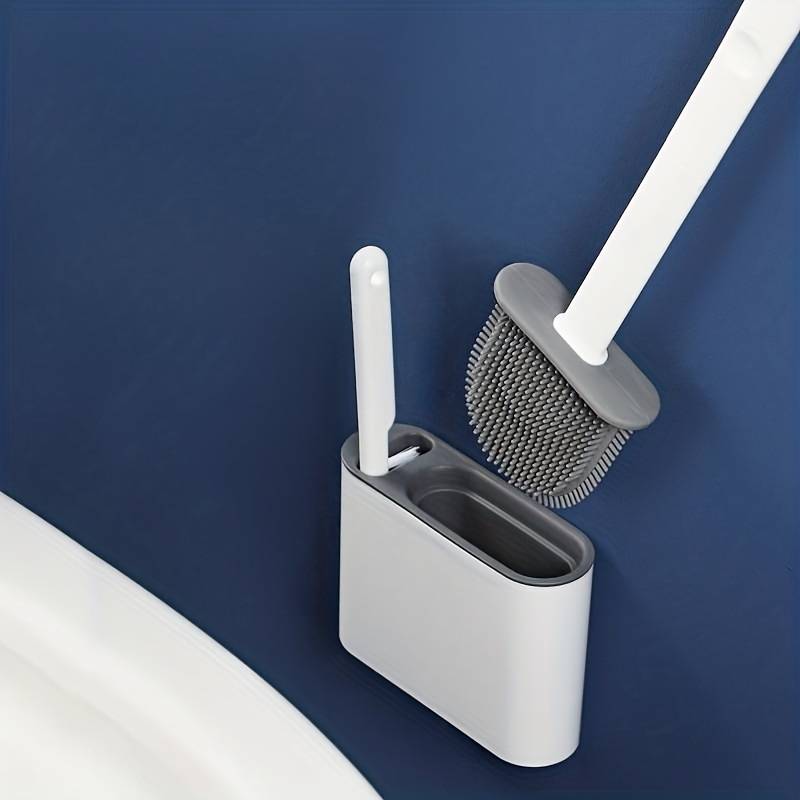 Dual toilet brush and holder set