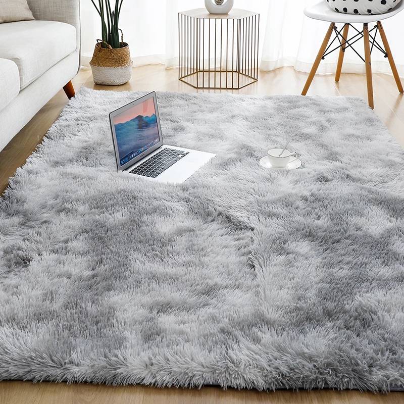 Modern grey plush rug