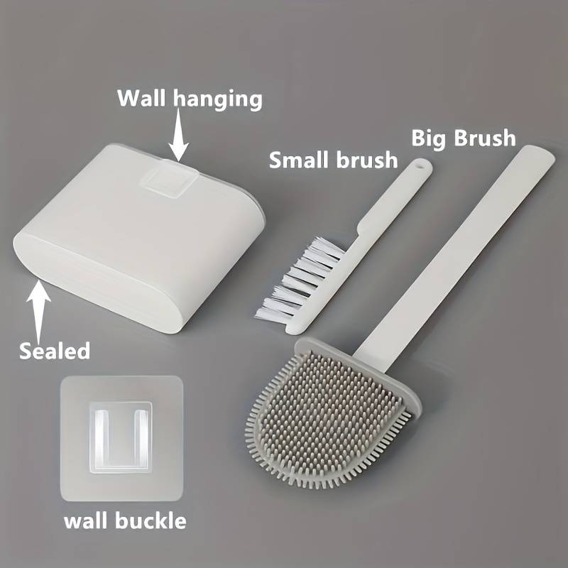 Dual toilet brush and holder set